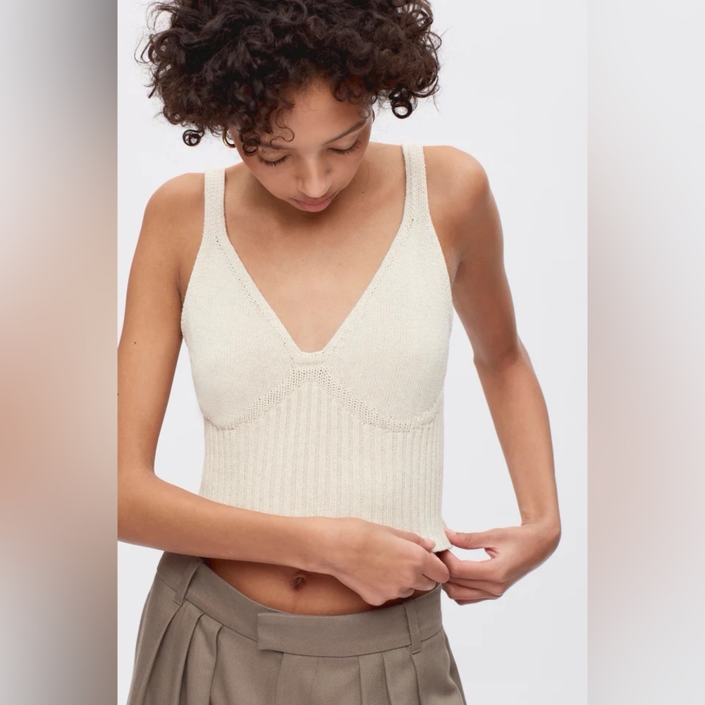 KOTN Women’s Knit Crop Tank in Alabaster